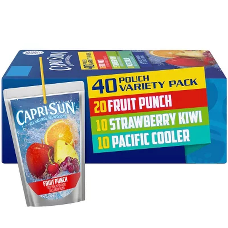 Capri Sun Fruit Punch, Strawberry Kiwi & Pacific Cooler (6 Fl. Oz., 40 Pk.)