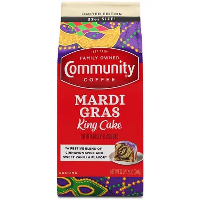 Community Coffee Ground Coffee, Mardi Gras King Cake (32 Oz.)