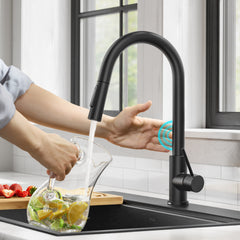 Contemporary Single-Handle Touch Kitchen Sink Faucet with Pull down Sprayer