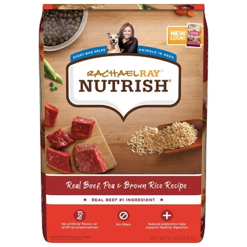 Rachael Ray Nutrish Dry Dog Food, Real Beef, Pea & Brown Rice Recipe (50 Lbs.)
