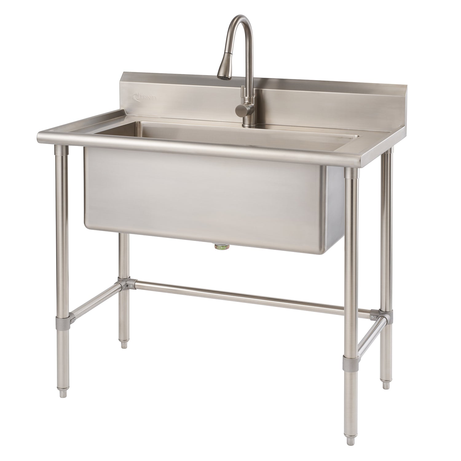 32" X 16" Stainless Steel Utility Sink with Pull-Out Faucet