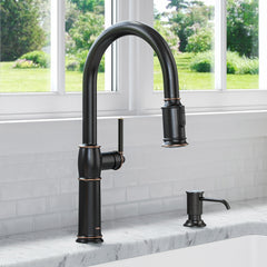 Pull-Down Kitchen Faucet and Soap Dispenser