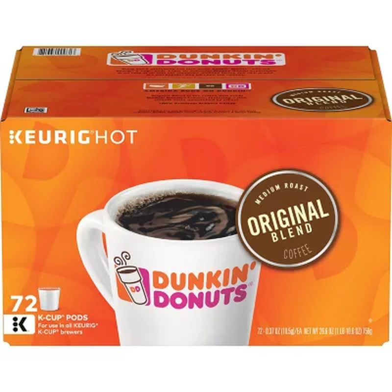 Dunkin' Donuts Medium Roast K-Cup Coffee Pods, Original Blend (72 Ct.)