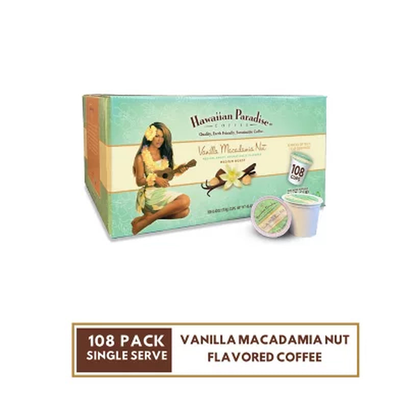 Hawaiian Paradise Vanilla Macadamia Nut Single Serve Coffee (108 Ct.)