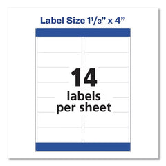 Avery Easy Peel White Address Labels W/ Sure Feed Technology, Laser Printers, 1.33 X 4, White