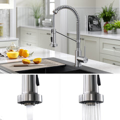 33" Drop-In Single Bowl Granite Kitchen Sink with Commercial Kitchen Faucet