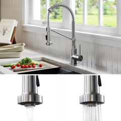 32" Undermount Single Bowl Granite Kitchen Sink with Commercial Kitchen Faucet