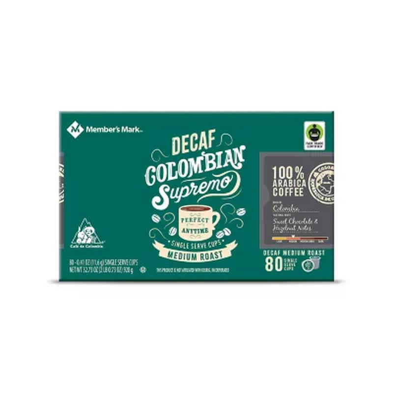 Member'S Mark Decaf Single Serve Coffee Cups, Colombian (80 Ct.)