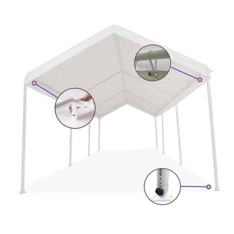 Impact Shelter 10' X 20' Ultra Carport Canopy Mutli-Use Universal Canopy