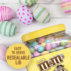 M&M'S Peanut Chocolate Pastel Easter Candy Jar (62 Oz.)