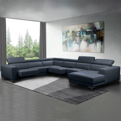 Claudius Leather Sectional with Power Seats and Adjustable Headrest