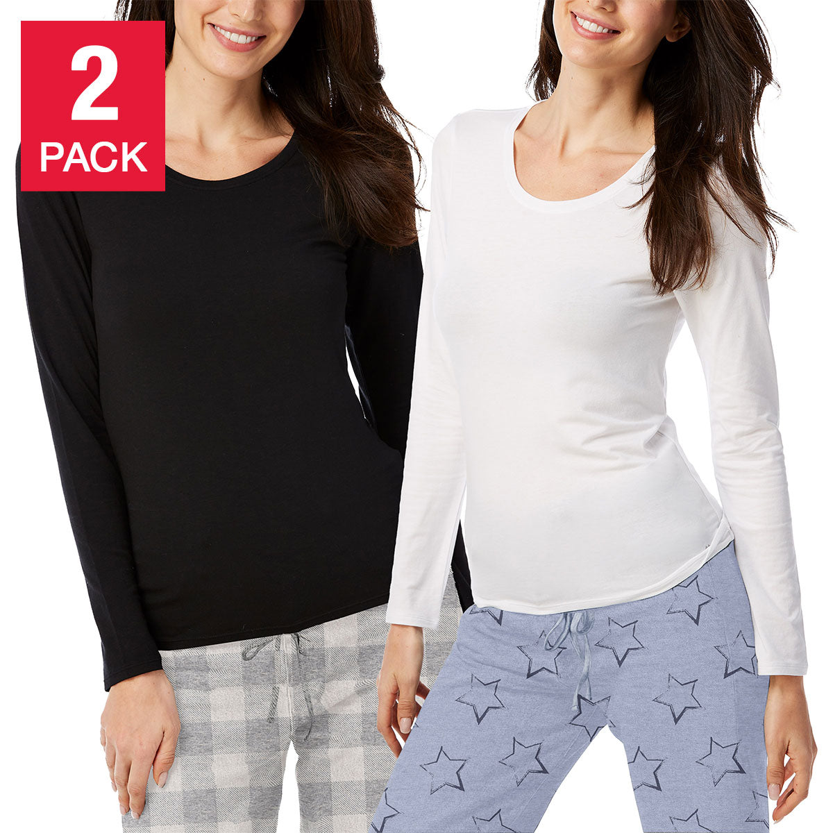 Lucky Brand Ladies' Long Sleeve Crew, 2-pack Image