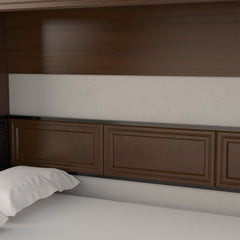 Melbourne Full Wall Bed with Desk Combo - Walnut
