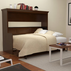 Melbourne Full Wall Bed with Desk Combo - Walnut