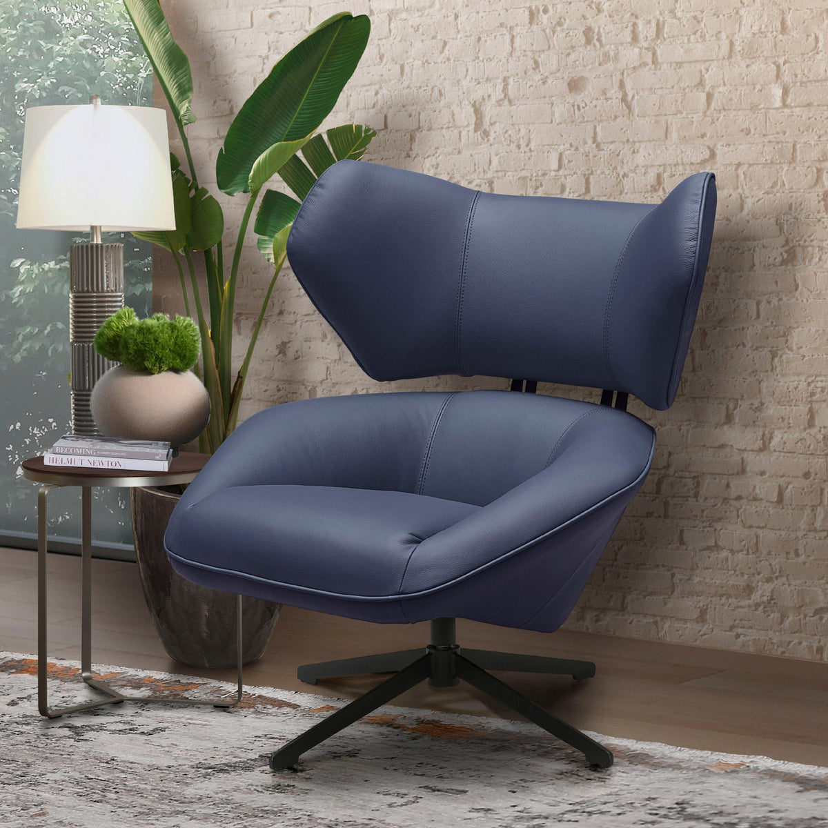 Electra Top Grain Leather Swivel Chair Image