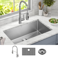 Delta 32” Undermount 16 Gauge Kitchen Sink with 18” Kitchen Faucet Image