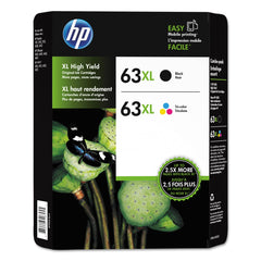 HP 63XL High Yield Ink Cartridge, Black & Tri-Color, Combo Pack