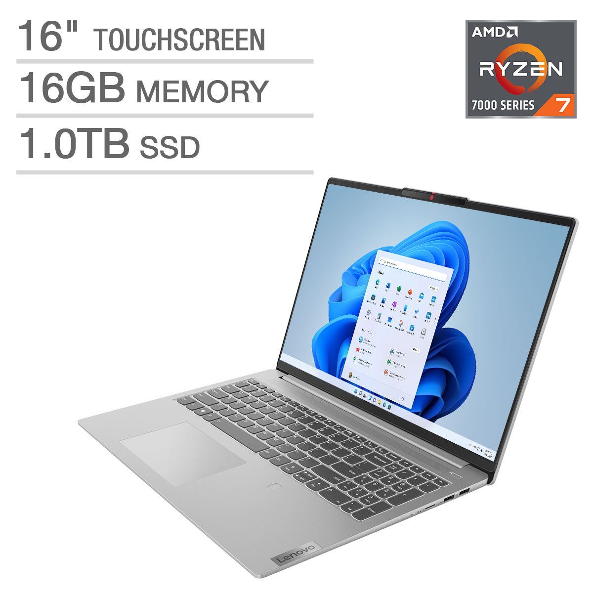 Lenovo Slim 5 16" Touchscreen Laptop - AMD Ryzen 7 7730U - WUXGA (1920 x 1200) - Windows 11