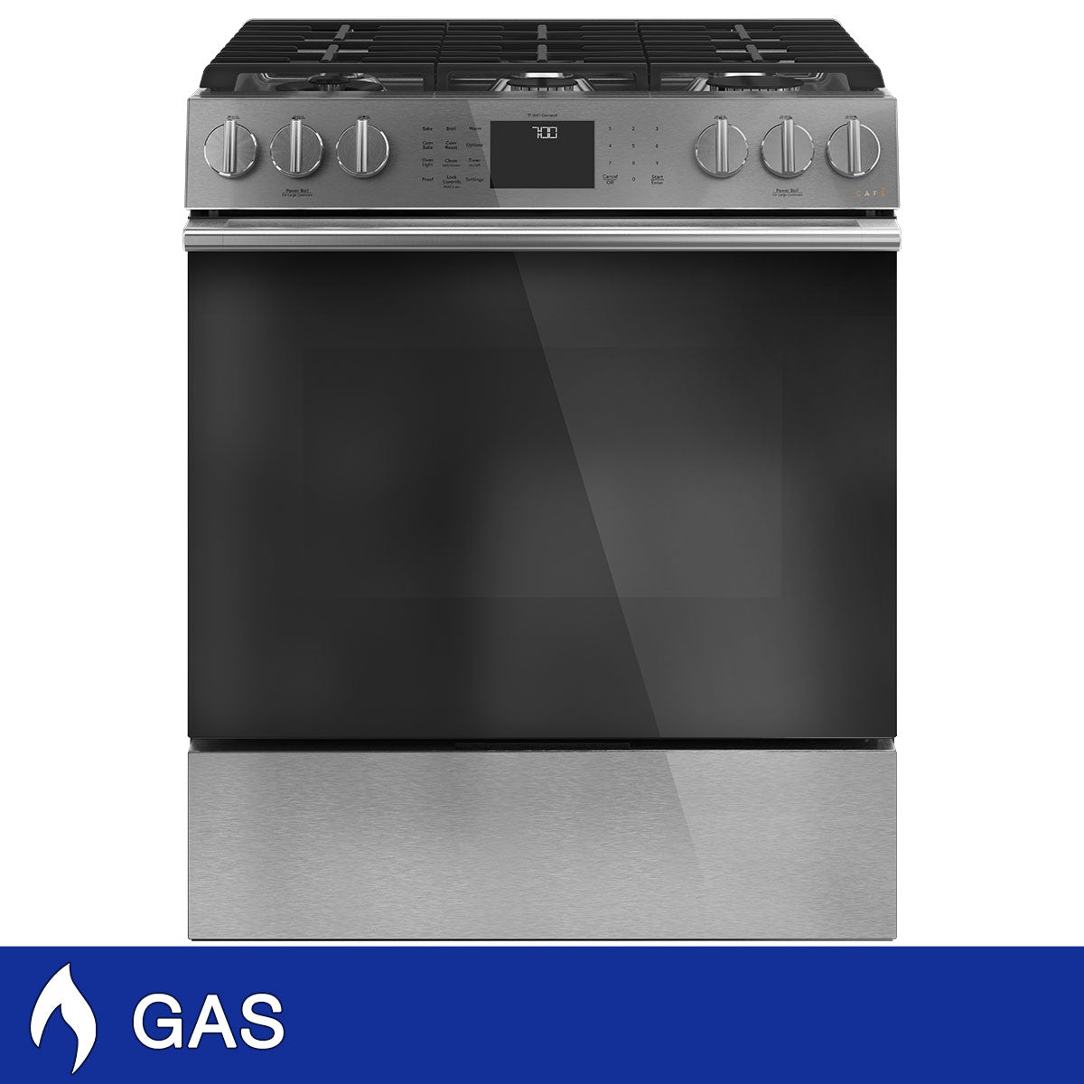 Café 5.6 cu. ft. Smart Slide-In GAS Range with Convection Oven and WiFi Connect Image