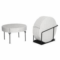 Lifetime 60" Round Table White or Beige, with Cart, 15-pack