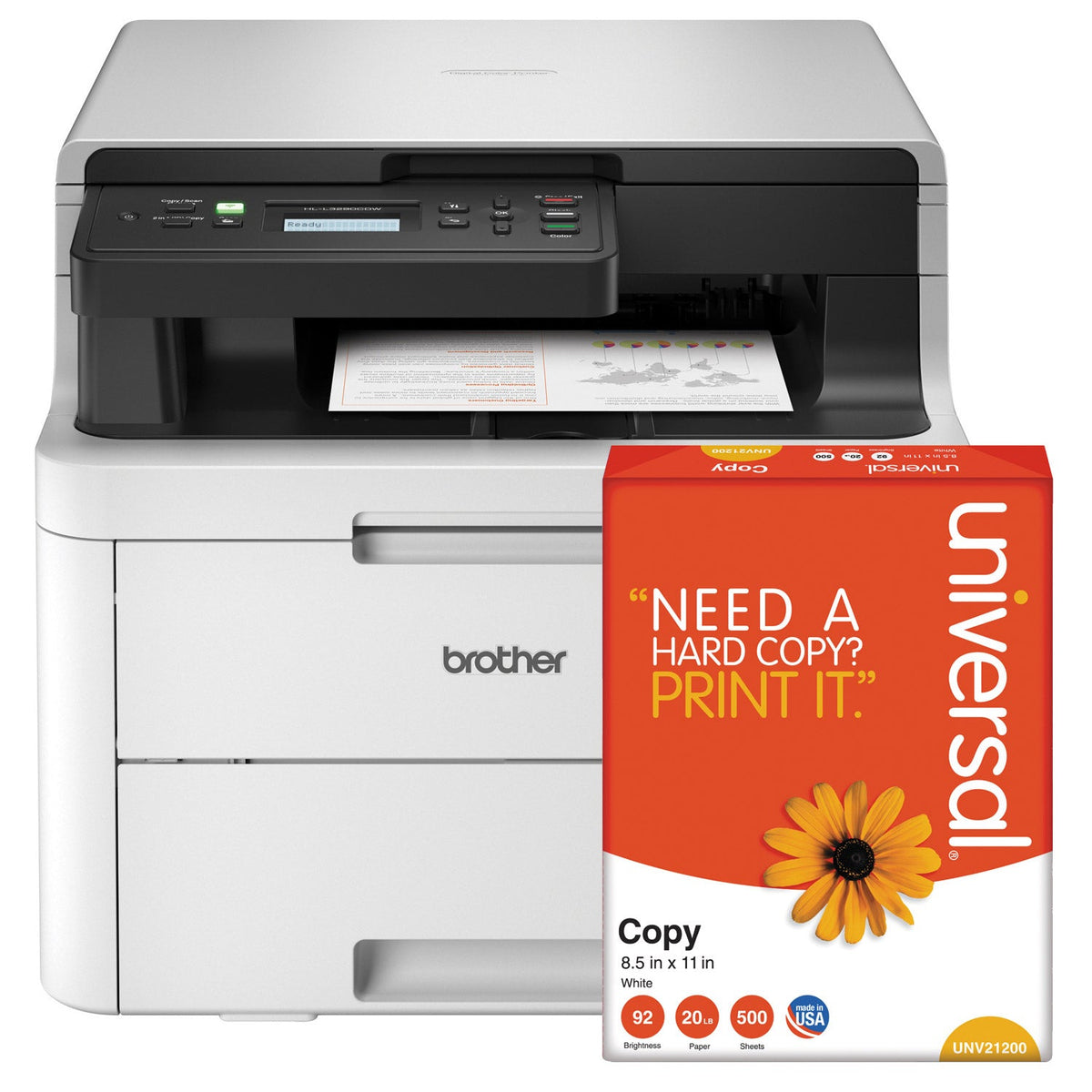 Brother HLL3290CDWB Color Digital Laser Printer with Bonus Ream of Paper Image